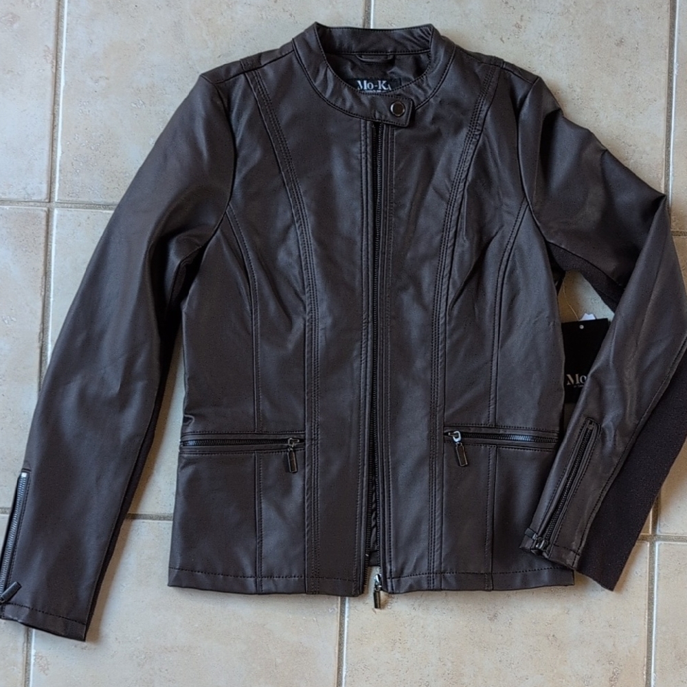 Mo.Ka Women's Dark Brown Leather Jacket